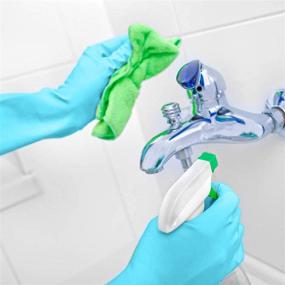 img 1 attached to 🧤 URSMART Dishwashing Gloves - Set of 6 Rubber Kitchen Gloves | Waterproof, Medium Size, for Kitchen Dish Washing, Laundry Cleaning | Color Random