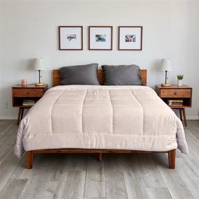 img 1 attached to Sheets & Giggles Comfortest Comforter: Down Alternative Eucalyptus Lyocell, 🛏️ All Season, Cool to The Touch, Responsibly Made, Allergen-Free - Twin Pearl