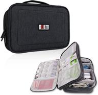 bubm 12-inch large dual layer waterproof handbag travel office organizer for electronics accessories, usb cable, sd card, hard drive, digital camera, ipad (xl, black) logo