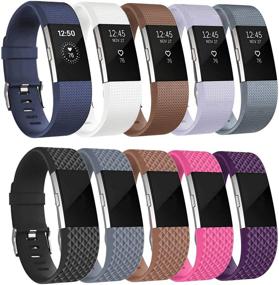 img 4 attached to Красные браслеты RedTaro для Fitbit Charge 2 - наилучшее качество для мужчин и женщин