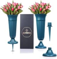 🌸 cemetery grave decorations: pack of 2 flower holders with spikes - perfect for cemetery vases logo