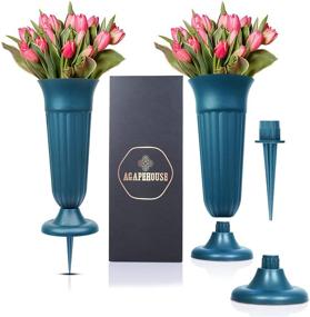 img 4 attached to 🌸 Cemetery Grave Decorations: Pack of 2 Flower Holders with Spikes - Perfect for Cemetery Vases