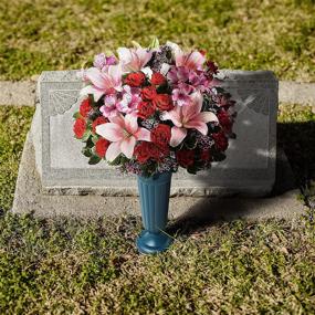 img 2 attached to 🌸 Cemetery Grave Decorations: Pack of 2 Flower Holders with Spikes - Perfect for Cemetery Vases