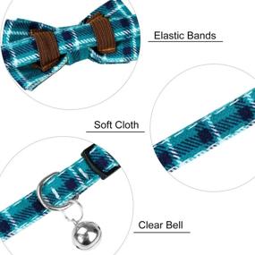 img 1 attached to 🐾 Dynmeow Plaid Pattern Cat and Dog Collars with Bowtie - Adjustable Comfort for Dogs and Cats, Ideal Gifts for Boys and Girls