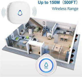 img 1 attached to 🔔 Wireless Caregiver Pager: Monitoring Assistance Products for Elderly Patients, Disabled, and Seniors - 2 Receiver 2 Transmitter - White