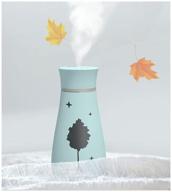 🌬️ usb car diffuser humidifier with led night light and fan - 200ml portable air purifier for car, office, room and bedroom - sky blue maple leaf design logo