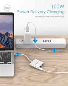 img 3 attached to 🔌 LENTION 3-in-1 USB C Hub with 100W Type C Power Delivery, USB 3.0 &amp; 4K HDMI Adapter for 2021-2016 MacBook Pro 13/15/16, New Mac Air/Surface and More - Stable Driver Certified (CB-C14, Silver)