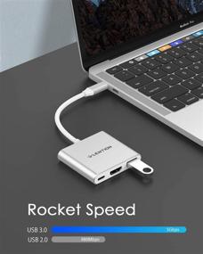 img 1 attached to 🔌 LENTION 3-in-1 USB C Hub with 100W Type C Power Delivery, USB 3.0 &amp; 4K HDMI Adapter for 2021-2016 MacBook Pro 13/15/16, New Mac Air/Surface and More - Stable Driver Certified (CB-C14, Silver)