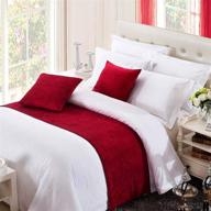 🛏️ одеяло для кровати osvino из шениля для спальни в отеле, красное, 240х50 см, дышащая и современная защита постельного белья для кровати 180 см. логотип