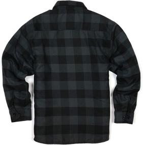 img 2 attached to YAGO Men's Quilted Lining Plaid Flannel Shirt Jacket with Side Pockets - Button Up Design