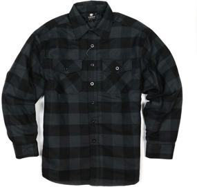 img 3 attached to YAGO Men's Quilted Lining Plaid Flannel Shirt Jacket with Side Pockets - Button Up Design