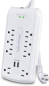 img 2 attached to 💥 CyberPower CSP806U Professional Surge Protector: 8 Outlets, 2 USB Charge Ports, 3000J/125V, 6ft Power Cord - Top-rated for Power Protection!