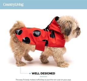 img 3 attached to 🐶 Country Living by Silver Paw, Water-Resistant Dog Raincoat in Ladybug Design - Adjustable & Lightweight Puppy/Dog Rain Jacket with Adorable Hoodie and Reflective Strap (Size M)