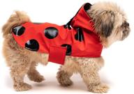 🐶 country living by silver paw, water-resistant dog raincoat in ladybug design - adjustable & lightweight puppy/dog rain jacket with adorable hoodie and reflective strap (size m) логотип