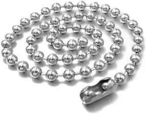 img 1 attached to 💎 Set of 10 Adjustable 24-Inch Long Ball Chain Necklaces with Nickel Plating, 2.4mm Bead Size #3, Antique Metal Bead Steel Chain, Complete with Matching Connectors - Ideal for Jewelry Making