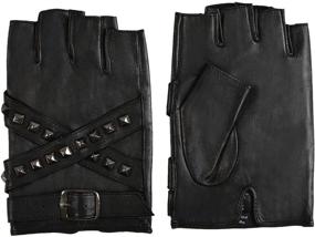 img 2 attached to 🧤 Fashionably Functional: Fioretto Driving Leather Fingerless Goatskin Men's Accessories
