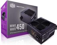 cooler master mwe white 450w 80 plus white psu with silent hdb 120mm fan, single 12v rail, flat black cables logo