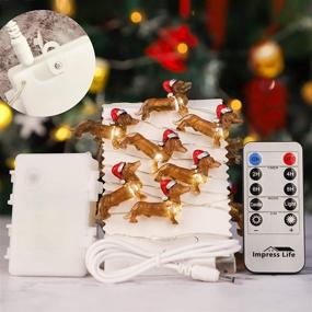 img 3 attached to Impress Life Dachshund String Lights: 10ft 30 LED Twinkle Lights for New Year Party, Christmas, USB/Battery Operated - Pet Themed Decor with Remote Control