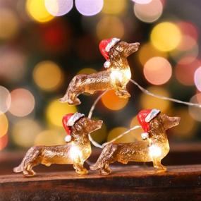 img 4 attached to Impress Life Dachshund String Lights: 10ft 30 LED Twinkle Lights for New Year Party, Christmas, USB/Battery Operated - Pet Themed Decor with Remote Control