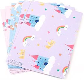 img 3 attached to Central 23 - Wrapping Paper Sheets - Unicorn Rainbow Princess - Pink Blue - 6 Gift Wrap Sheets for Girls - Birthday - New Baby - Eco-Friendly