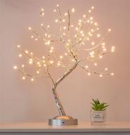 🌳 bonsai tree light - led tree lamp with timer | usb & battery operated | adjustable branches artificial lighted tree for home decoration christmas - warm white logo