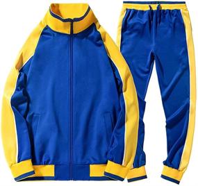 img 4 attached to AOTORR Athletic Running Tracksuit Jogging Men's Clothing for Active