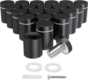 img 4 attached to 🔩 20-Pack LuckIn Stainless Steel Standoff Screws - Mounting Glass Hardware Sign - Acrylic Picture Frame Stand Off Nails - 1 x 1 Inch - Black