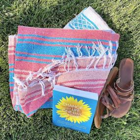 img 1 attached to 🧘 Premium Mexican Blanket: Authentic Yoga, Beach, Picnic, and Travel Blanket - Handmade Outdoor Rug with Excellent Durability - Ideal Yoga Bolster
