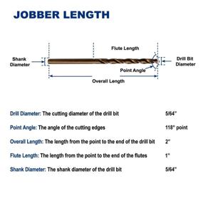 img 2 attached to 🔩 Cobalt Jobber Length Stainless Cutting Tools: Find Premium 64 Inch Industrial Drill Bits