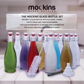 img 3 attached to 🍾 Premium 17 oz Glass Bottle Set with Airtight Swing Top Stoppers - Perfect for Kombucha, Beer, Water Kefir, and More! Includes Bottle Brush, Funnel, and Gold Glass Marker - mockins Set of 12