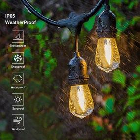 img 3 attached to 🌟 Svater Outdoor String Lights 150FT - 3 Pack of 50FT - 45pcsxE26 Socket - 48pcs S14 Shatterproof Bulbs - 1 Watt - Dimmable 2700K Warm White - IP65 Waterproof - Commercial Grade Patio Lights for Ultimate Outdoor Ambiance