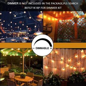 img 1 attached to 🌟 Svater Outdoor String Lights 150FT - 3 Pack of 50FT - 45pcsxE26 Socket - 48pcs S14 Shatterproof Bulbs - 1 Watt - Dimmable 2700K Warm White - IP65 Waterproof - Commercial Grade Patio Lights for Ultimate Outdoor Ambiance