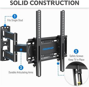 img 2 attached to 📺 Enhance Your TV Viewing Experience with MOUNTUP TV Wall Mount: Single Stud Full Motion Swivel and Tilt for 26-55 Inch Flat Screen/Curved TVs, Universal Articulating Bracket with Max VESA 400x400mm, Holds up to 60lbs