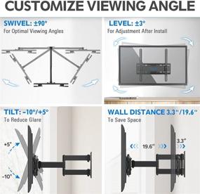 img 3 attached to 📺 Enhance Your TV Viewing Experience with MOUNTUP TV Wall Mount: Single Stud Full Motion Swivel and Tilt for 26-55 Inch Flat Screen/Curved TVs, Universal Articulating Bracket with Max VESA 400x400mm, Holds up to 60lbs