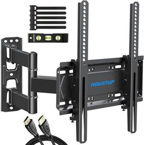 img 4 attached to 📺 Enhance Your TV Viewing Experience with MOUNTUP TV Wall Mount: Single Stud Full Motion Swivel and Tilt for 26-55 Inch Flat Screen/Curved TVs, Universal Articulating Bracket with Max VESA 400x400mm, Holds up to 60lbs