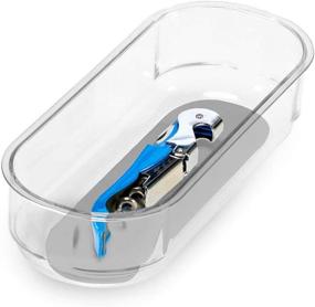 img 3 attached to 🗄️ madesmart 8x3 Bin Organizer - Clear Soft Grip, 7.88" x 3.31", Lt. Grey