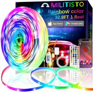 militisto rainbow led light strips - app controlled rgbic led strip lights 32.8ft 🌈 (1-pack) - music sync for bedroom, aesthetic room decor, smart home, home decorations, dorm decor логотип