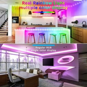 img 3 attached to Militisto Rainbow LED Light Strips - App Controlled RGBIC LED Strip Lights 32.8ft 🌈 (1-Pack) - Music Sync for Bedroom, Aesthetic Room Decor, Smart Home, Home Decorations, Dorm Decor