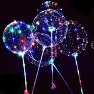 🎈 vibrant led light up bobo balloons: 8 packs with flashing handles - perfect christmas & birthday party decoration! logo