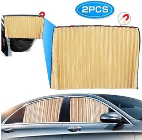 img 4 attached to 🌞 ROSEIN Car Sun Shade for Window - 2pcs Magnetic Car Curtain for Baby Kids, Privacy and Sun Protection, Ideal for Car Camping (Gold-2pcs)