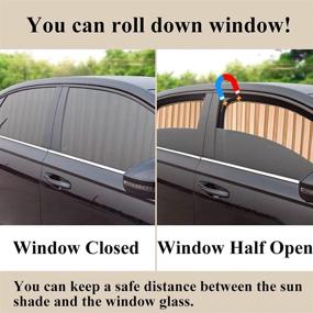 img 2 attached to 🌞 ROSEIN Car Sun Shade for Window - 2pcs Magnetic Car Curtain for Baby Kids, Privacy and Sun Protection, Ideal for Car Camping (Gold-2pcs)