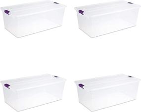 img 3 attached to 📦 Sterilite 17641704 110 Quart/104 Liter ClearView Latch Box, Clear with Sweet Plum Latches, 4-Pack - Organize and Store Your Belongings Efficiently