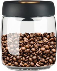 img 4 attached to ☕️ GoodSam Coffee Canister - Vacuum Seal Glass Storage Container for Coffee and Food, BPA-Free Jar 27oz (Black)