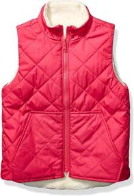 img 3 attached to Spotted Zebra Girls' Reversible Plush Vest: Warm & Stylish Outerwear for Girls