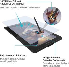 img 3 attached to 2020 Huion Kamvas 13 Full-Laminated Screen Graphics Drawing Tablet with Android Support, Battery-Free Stylus, Tilt, 8 Press Keys, 13.3-inch Pen Display - Black