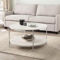 🪨 southern enterprises silas round faux stone cocktail coffee table: stylish silver addition for modern interiors логотип