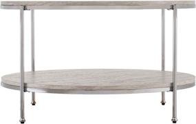 img 3 attached to 🪨 Southern Enterprises Silas Round Faux Stone Cocktail Coffee Table: Stylish Silver Addition for Modern Interiors