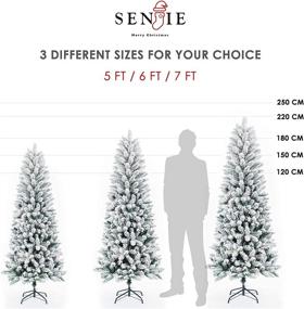 img 3 attached to 🎄 Snow Flocked Unlit Classic Pencil Christmas Tree: Available in 5/6/7FT Sizes