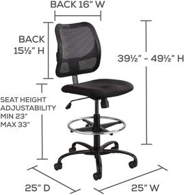 img 1 attached to 🪑 Safco Products Vue Mesh Extended-Height Ergonomic Chair in Black Vinyl