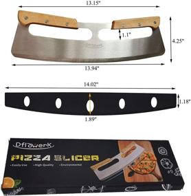 img 3 attached to 🍕 DflowerK 14” Pizza Cutter Rocker Blade: Sharp Stainless Steel Slicer with Wood Handle - Ideal for Homemade Pizza, Pasta, Fudge, and More!